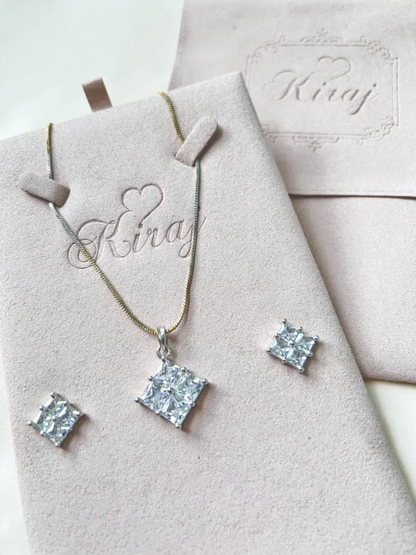 Crystal Charm necklace set with earrings