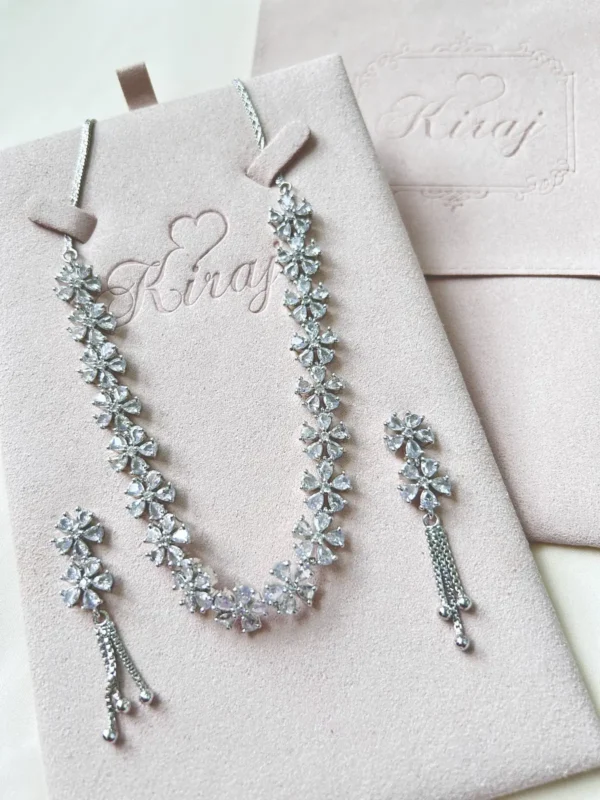 Crystal Charm necklace set with earrings