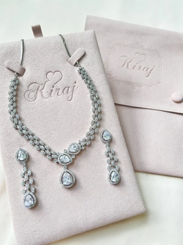 Crystal Charm necklace set with earrings