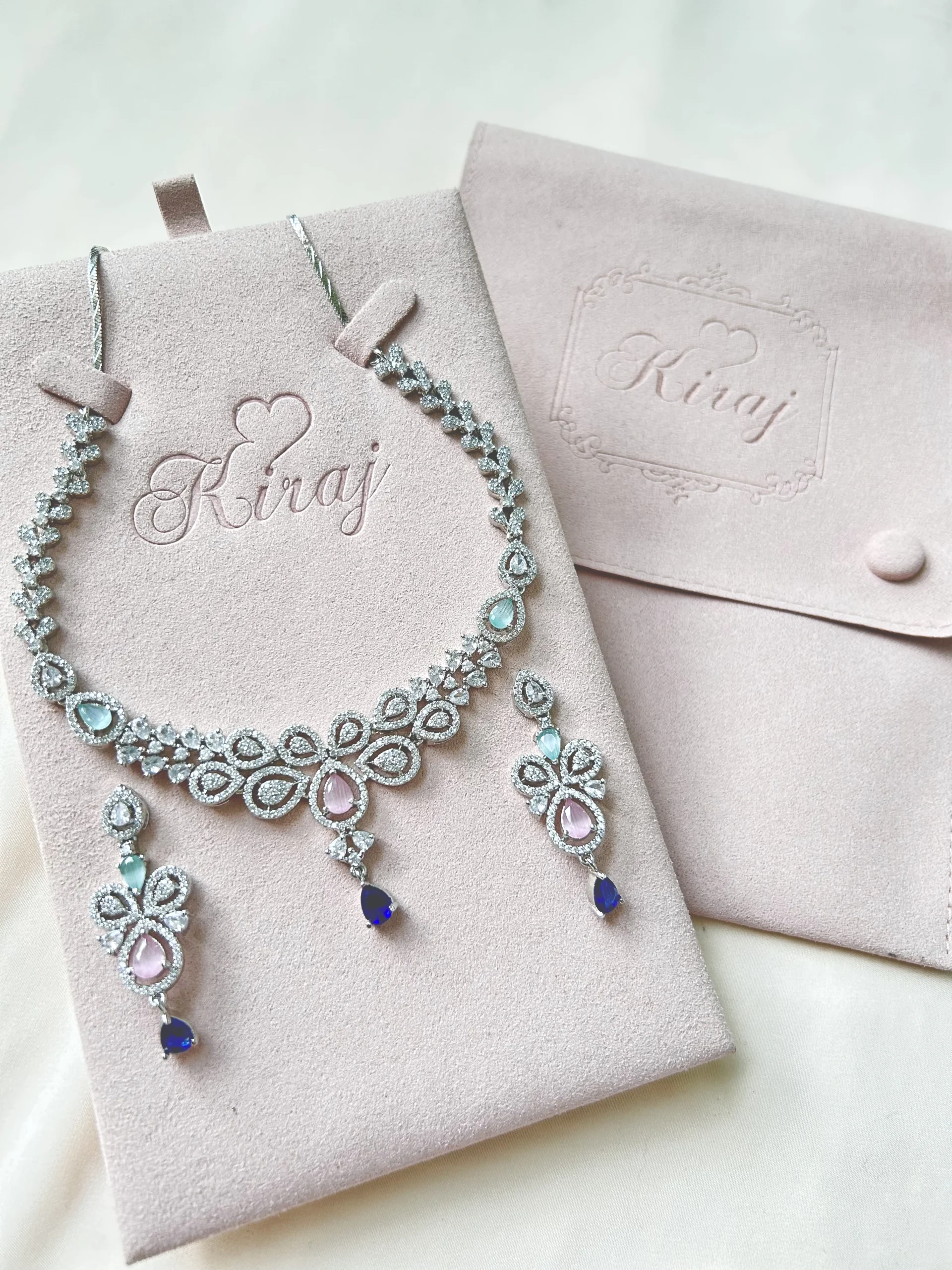 Prismatic Glow necklace set with earrings