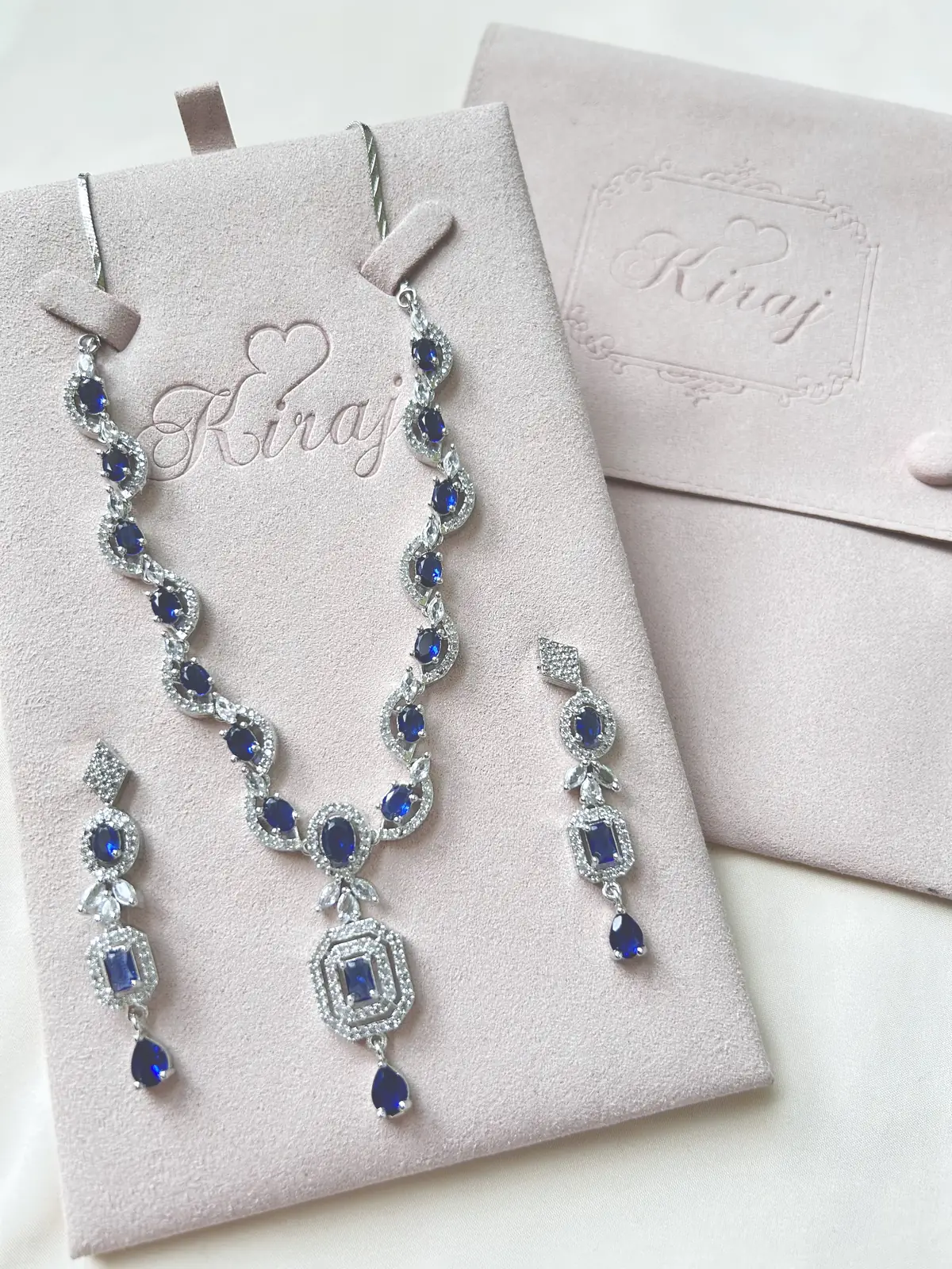 Sapphire Crystal necklace set with earrings