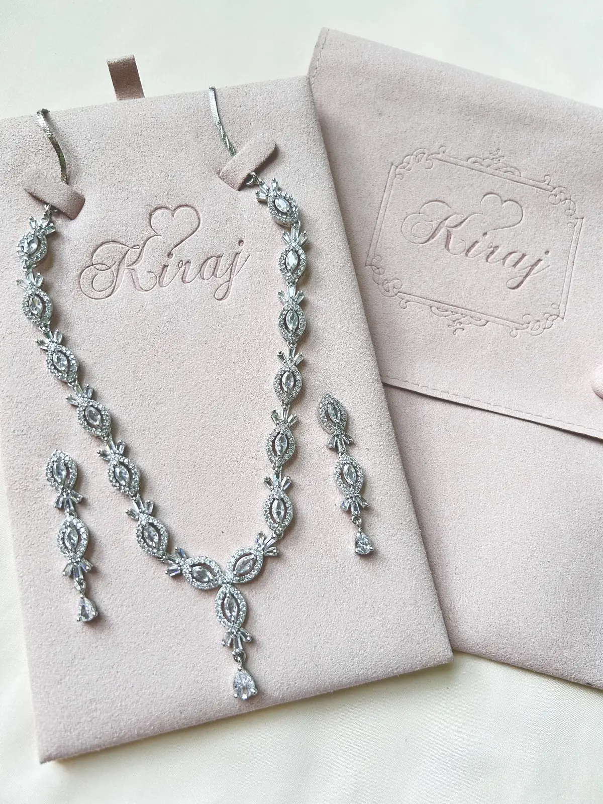 Crystal Charm necklace set with earrings