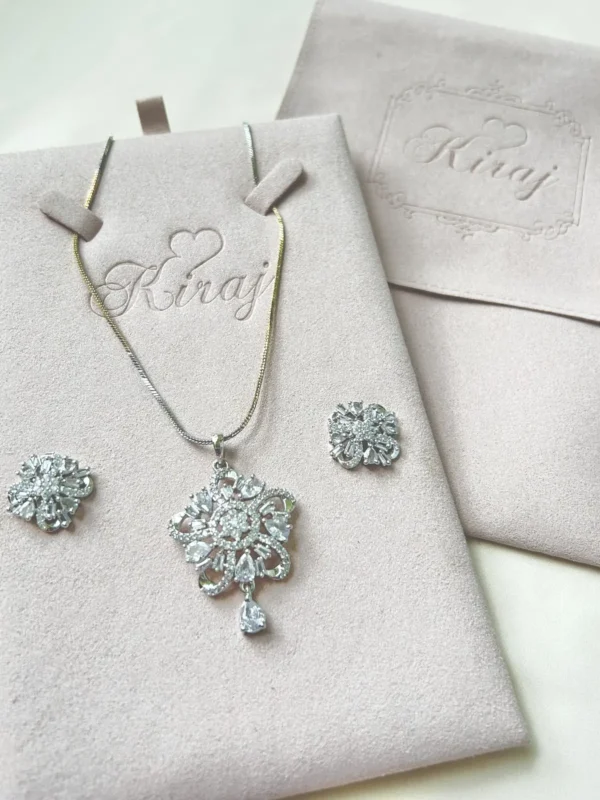 Crystal Charm necklace set with earrings